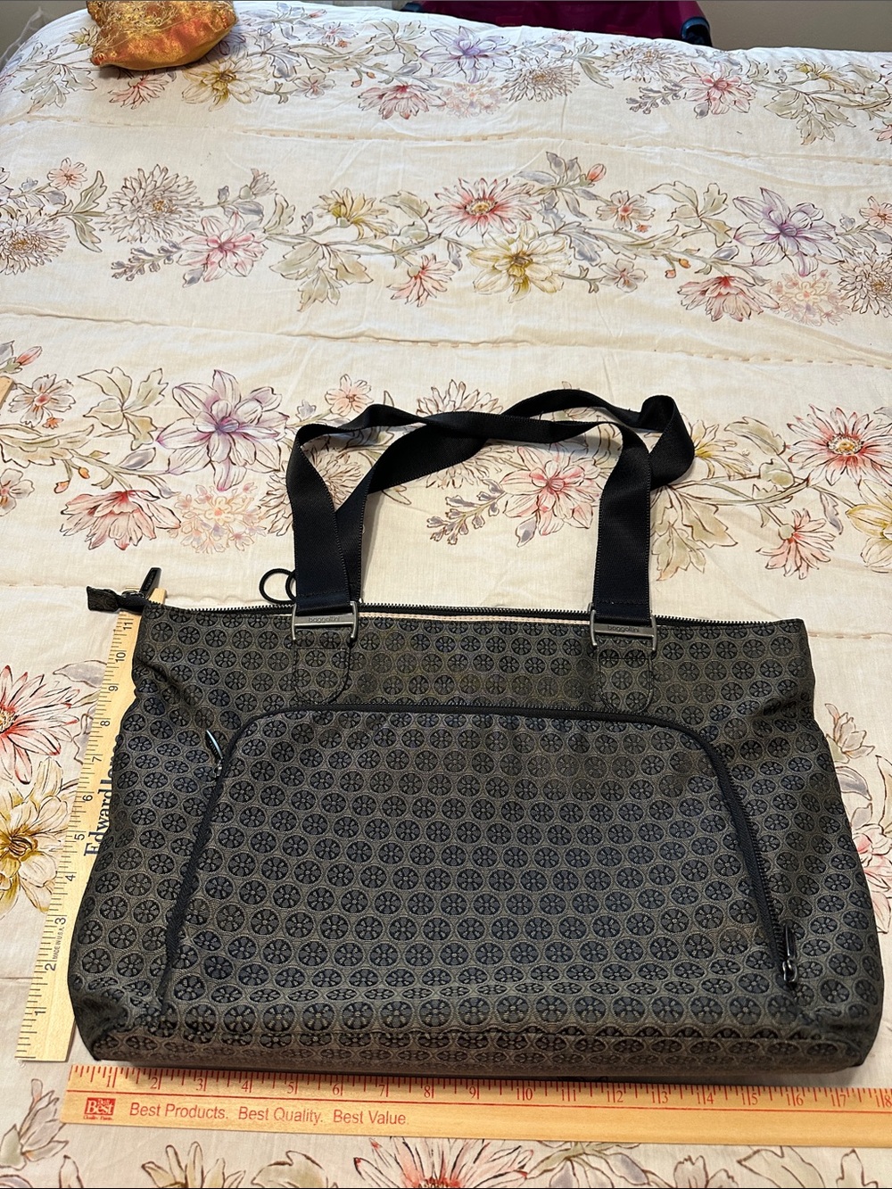Baggallini Black Patterned Laptop Tote